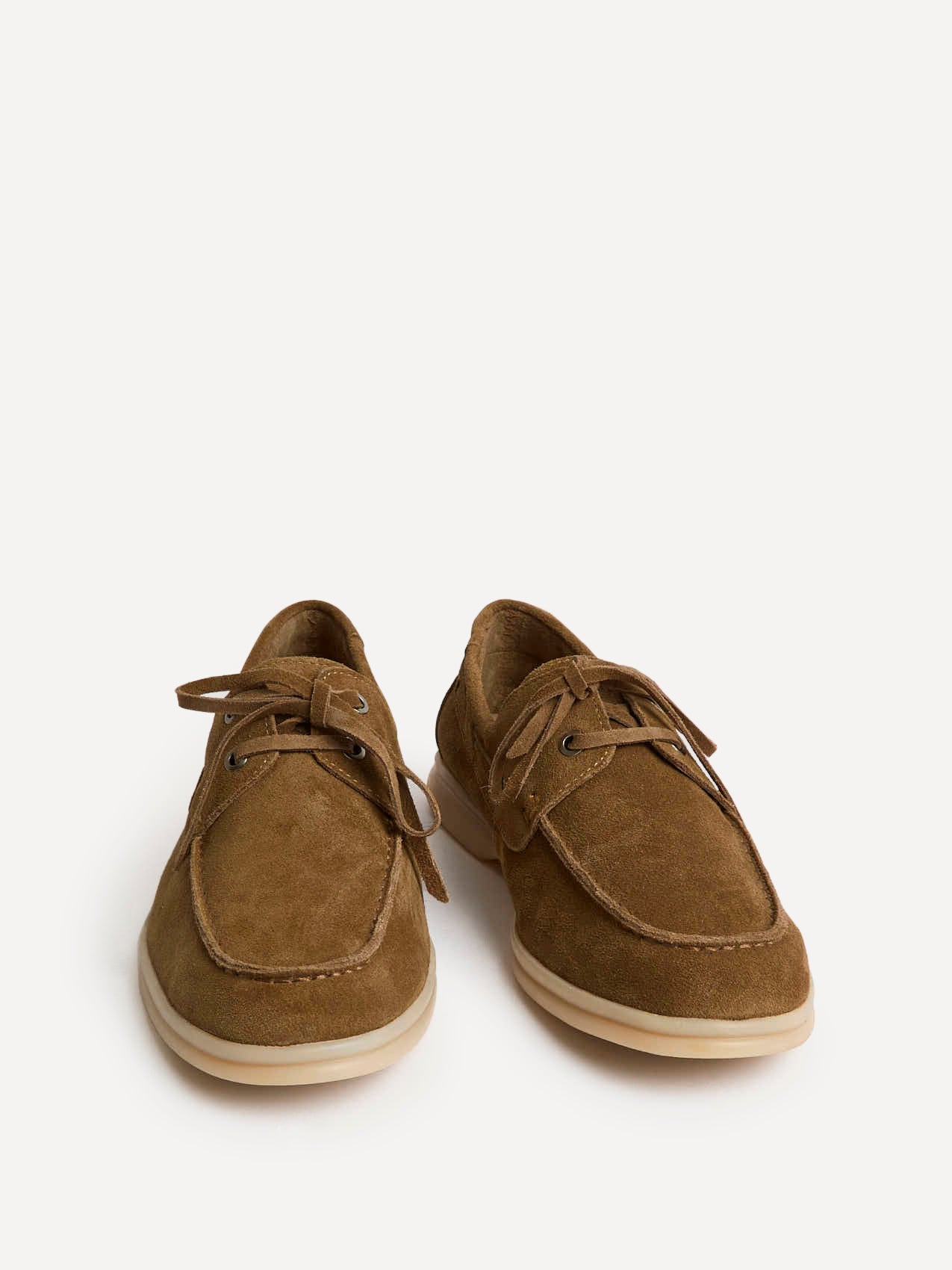 Gianni Mens Tan Suede Leather Boat Shoes