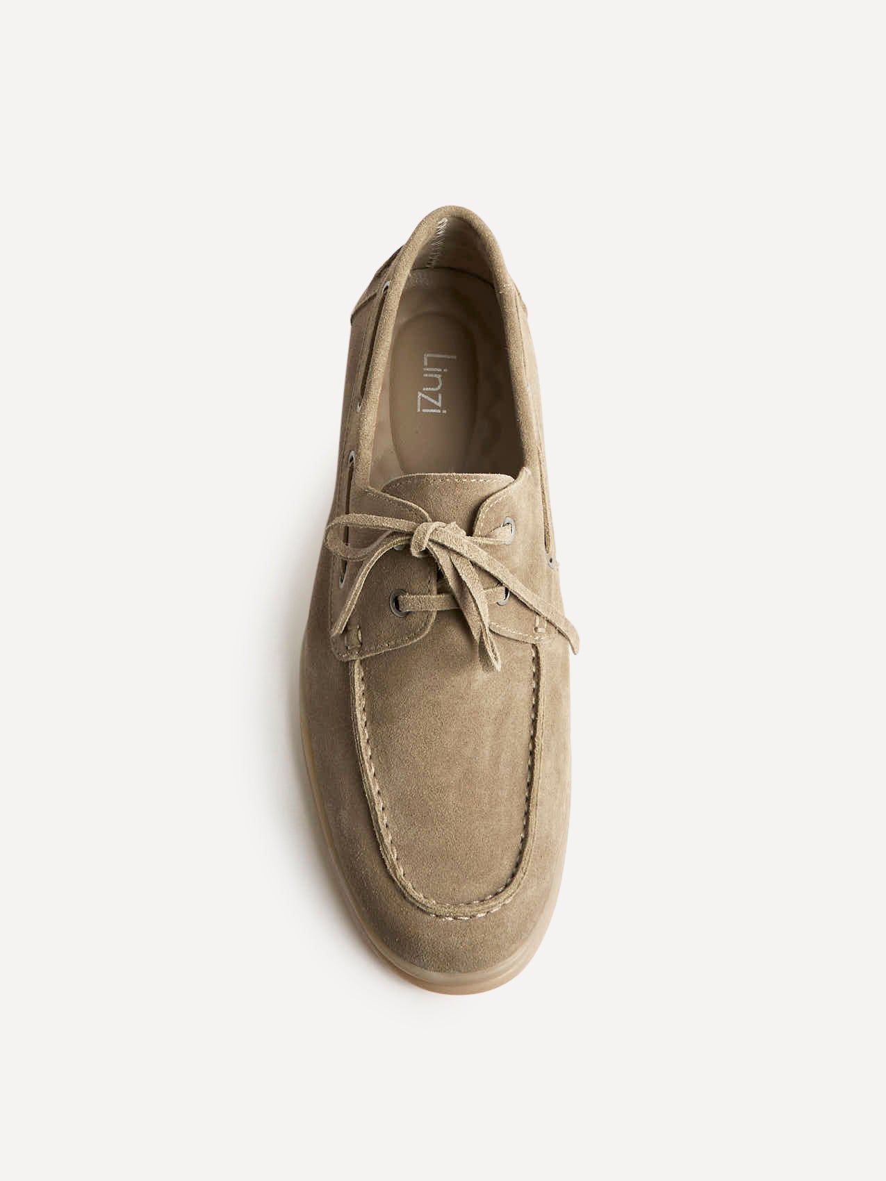 Gianni Mens Taupe Suede Leather Boat Shoes