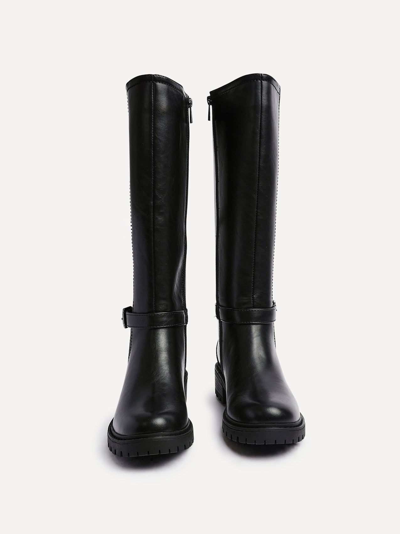 Gilded Black Long Low Boots