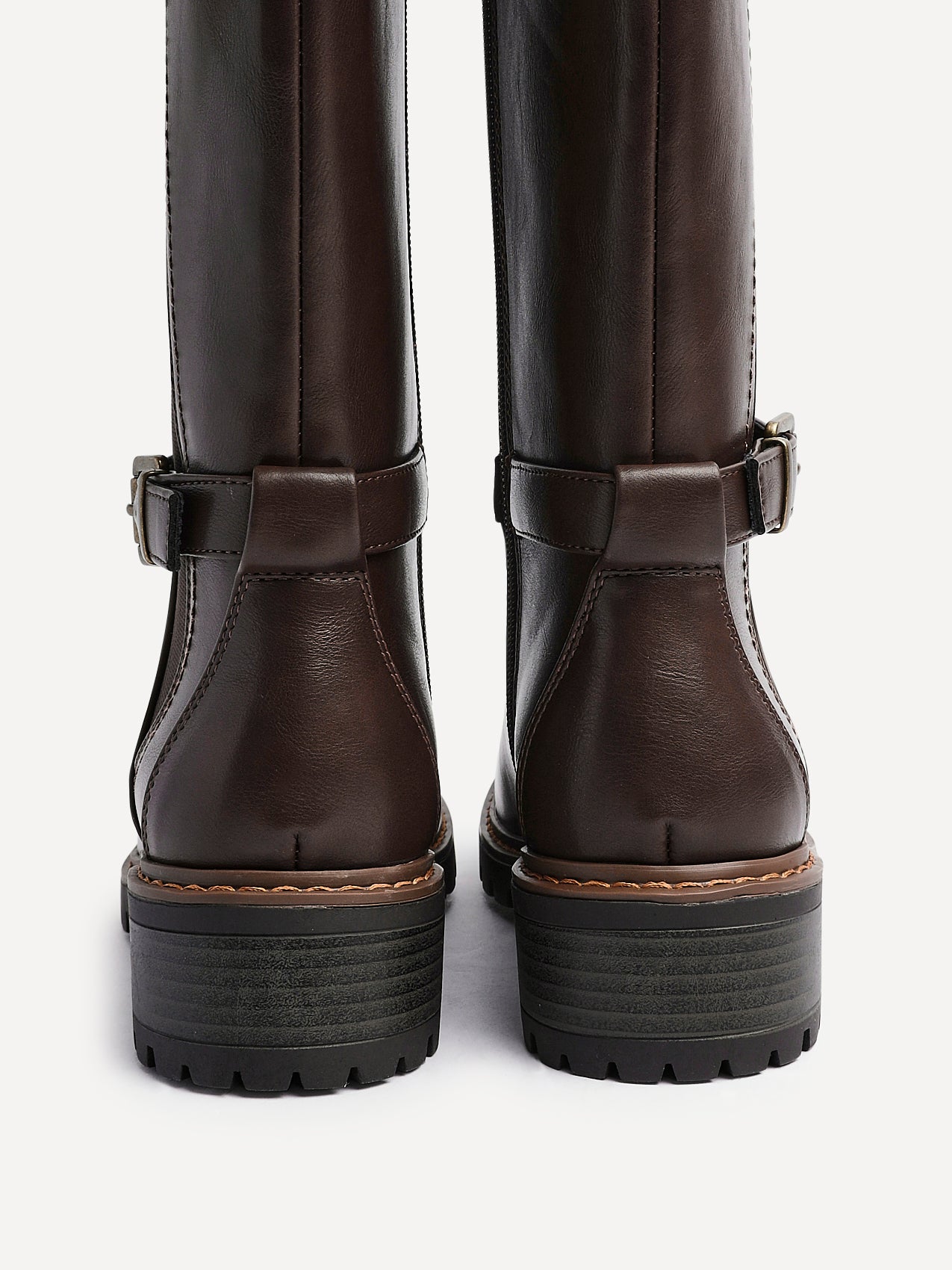 Gilded Brown Long Low Boots