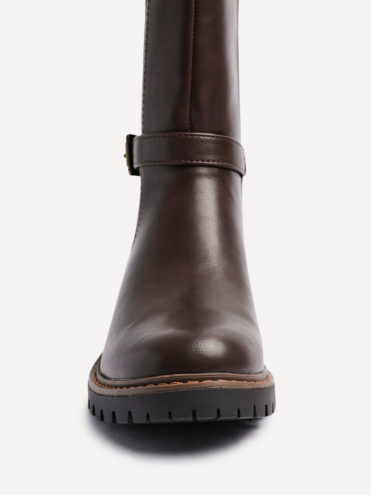 Gilded Brown Long Low Boots
