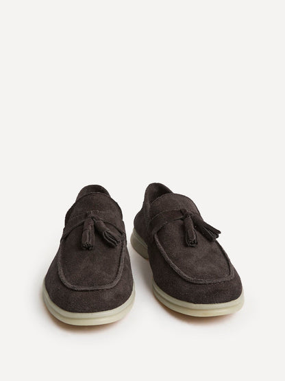 Giorgio Mens Brown Suede Leather Tassel Loafers