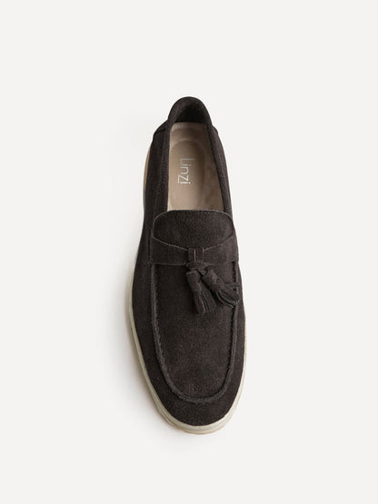 Giorgio Mens Brown Suede Leather Tassel Loafers