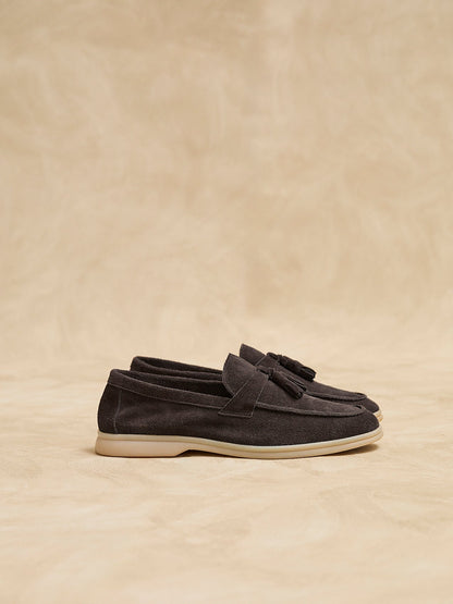 Giorgio Mens Brown Suede Leather Tassel Loafers