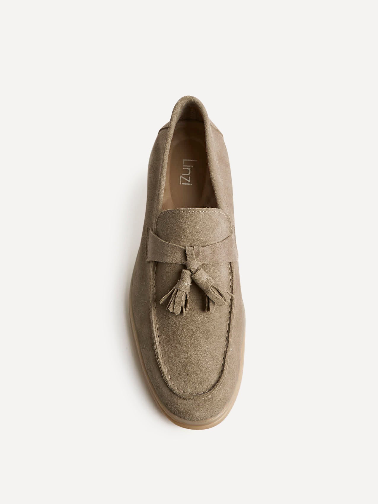 Giorgio Mens Taupe Suede Leather Tassel Loafers