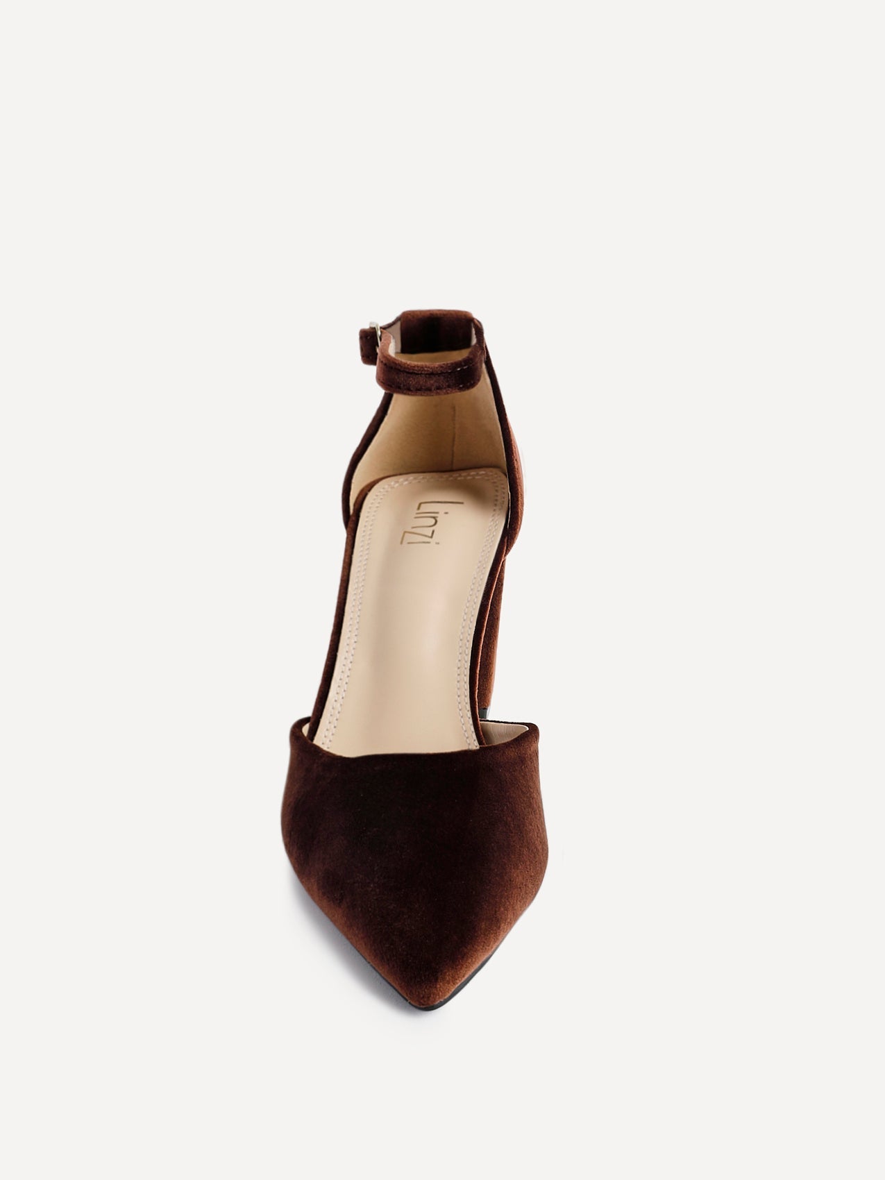 Glam Brown Velvet Block Court Heels