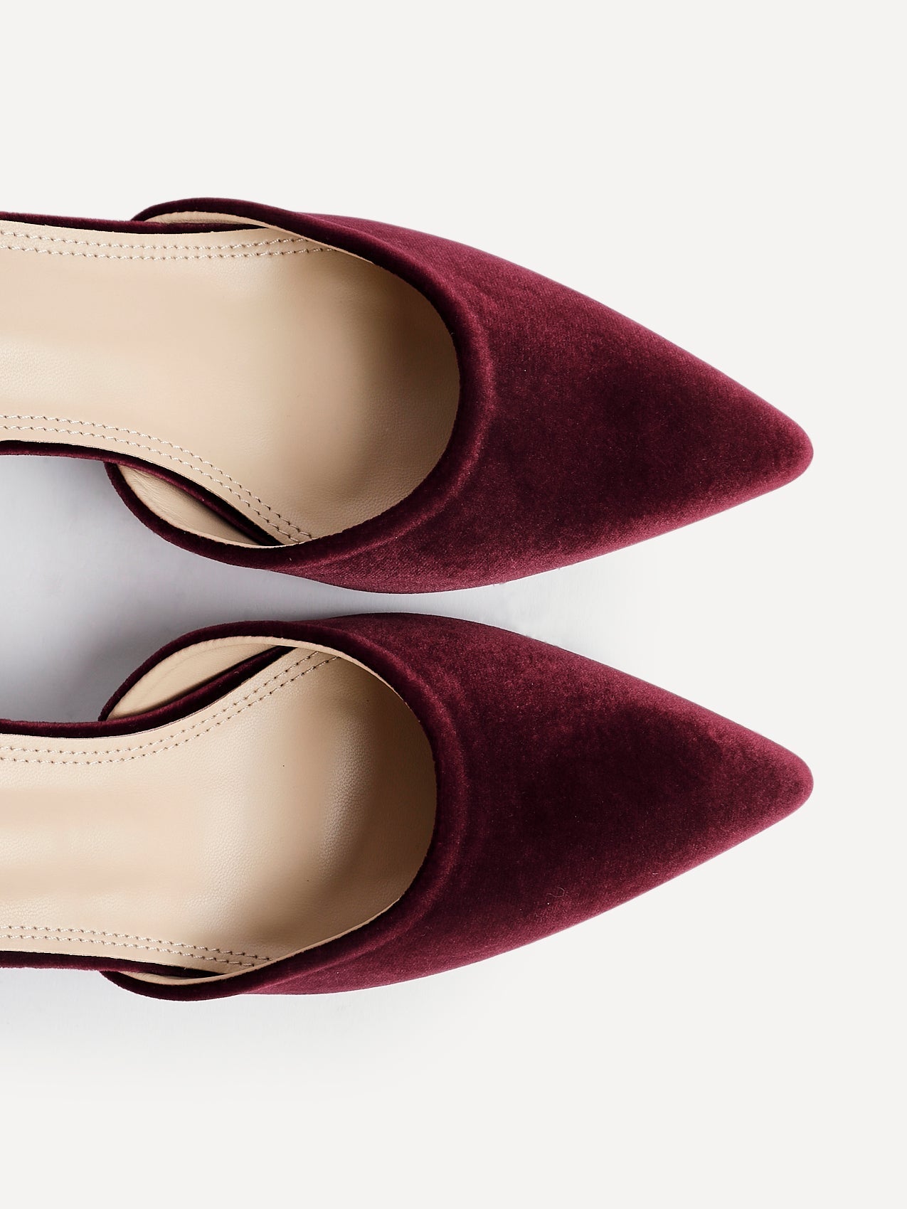 Glam Burgundy Velvet Block Court Heels