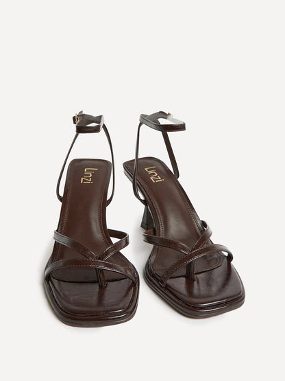 Glazed Brown Heeled Sandals
