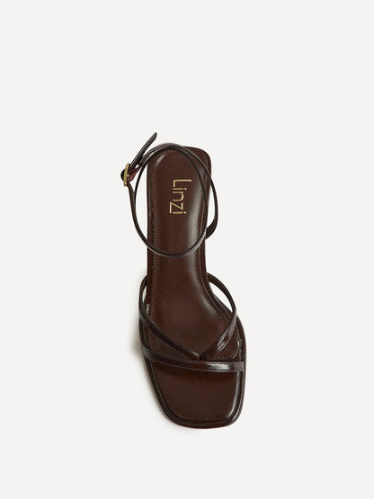 Glazed Brown Heeled Sandals