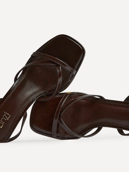 Glazed Brown Heeled Sandals