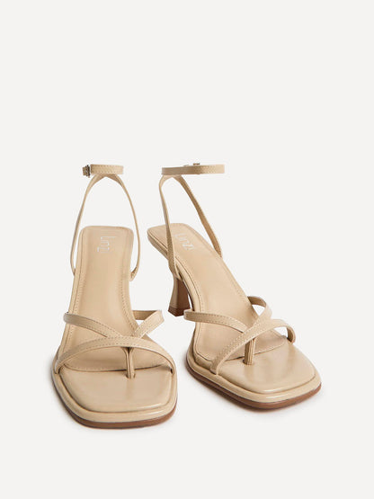 Glazed Nude Heeled Sandals