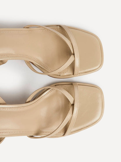 Glazed Nude Heeled Sandals