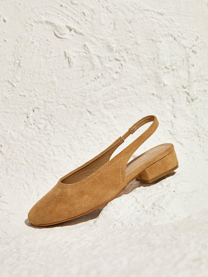 Glide Nude Faux Suede Mary Jane Heels