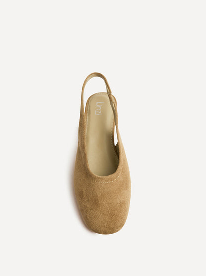Glide Nude Faux Suede Mary Jane Heels