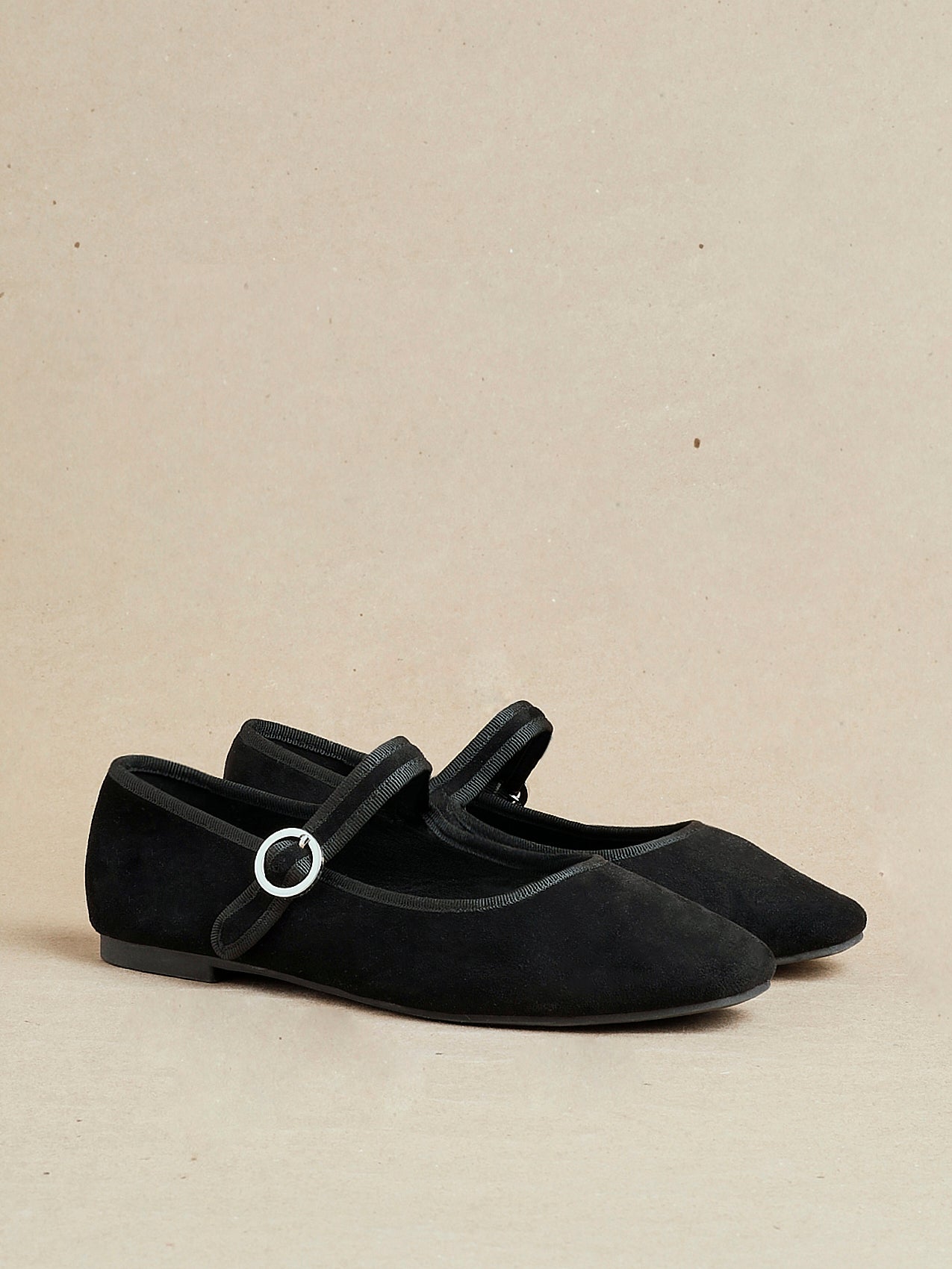 Graceful Black Faux Suede Ballet Pumps