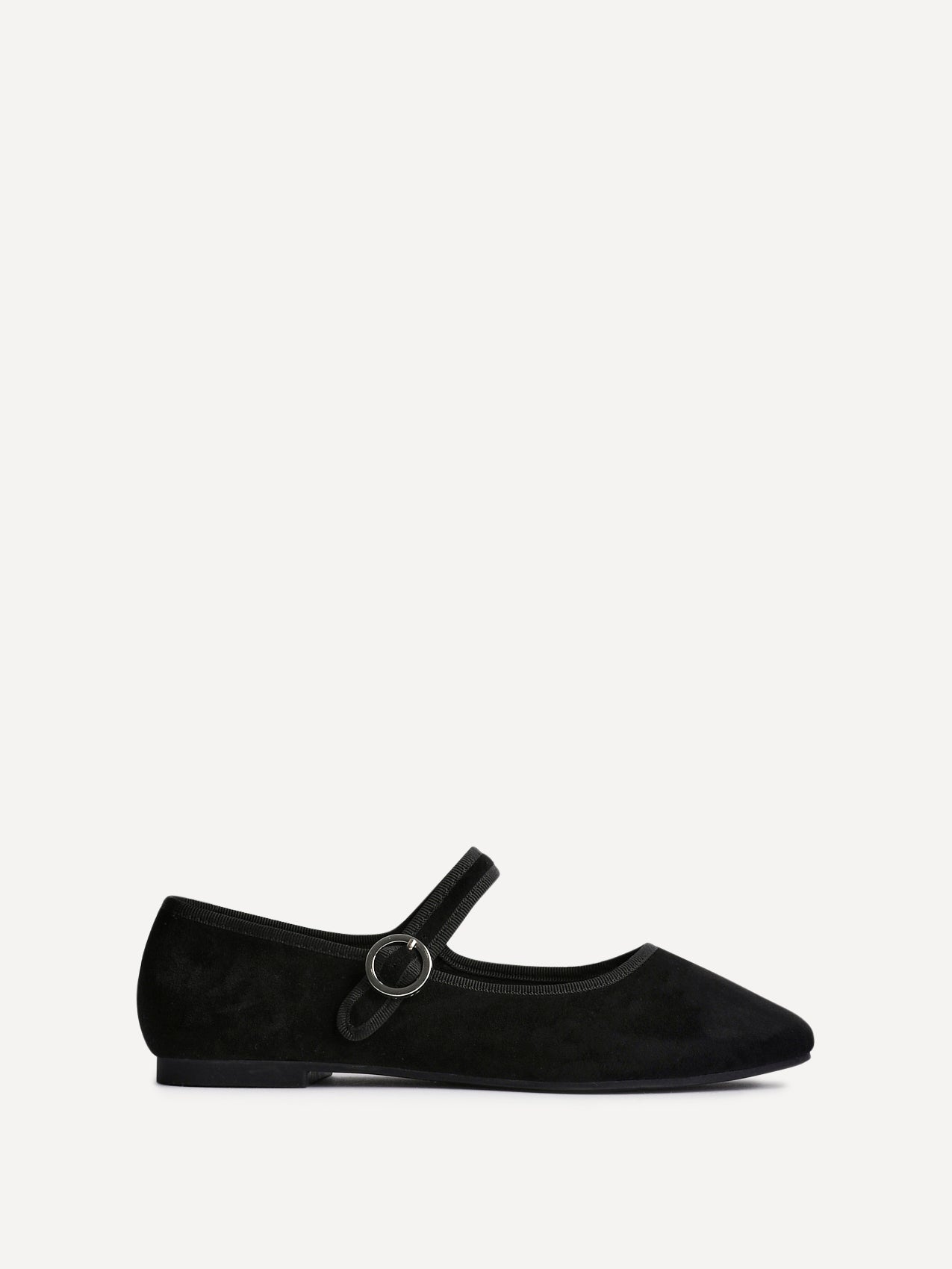 Graceful Black Faux Suede Ballet Pumps