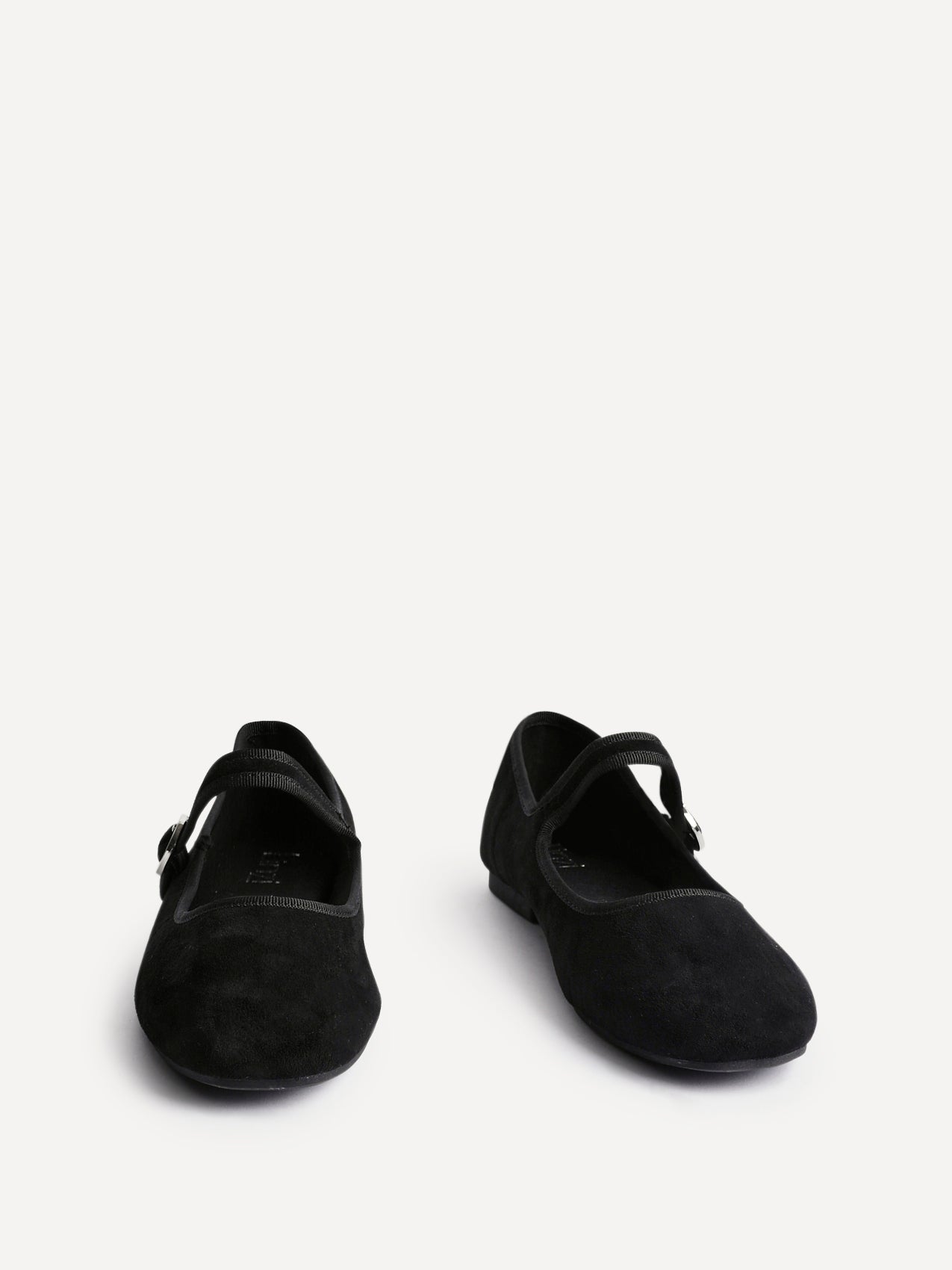 Graceful Black Faux Suede Ballet Pumps
