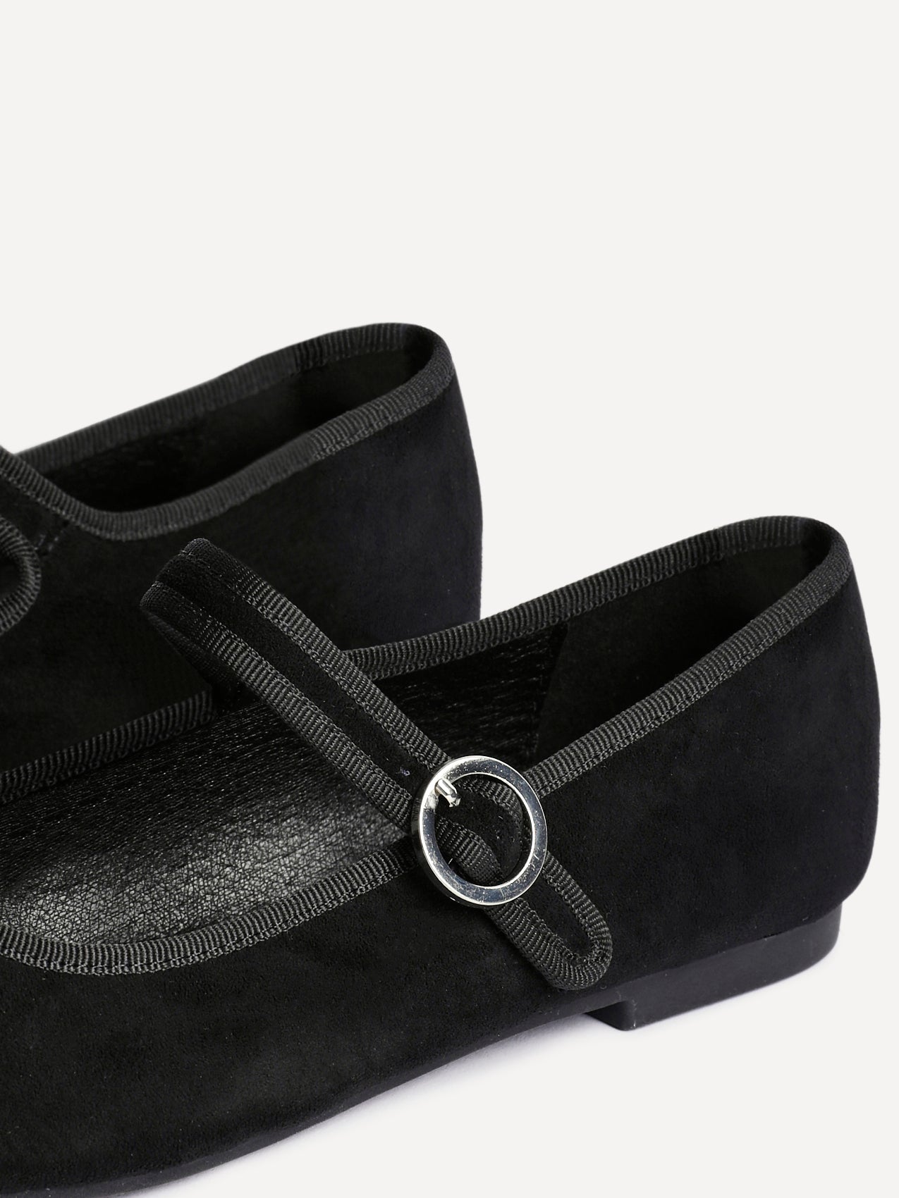 Graceful Black Faux Suede Ballet Pumps
