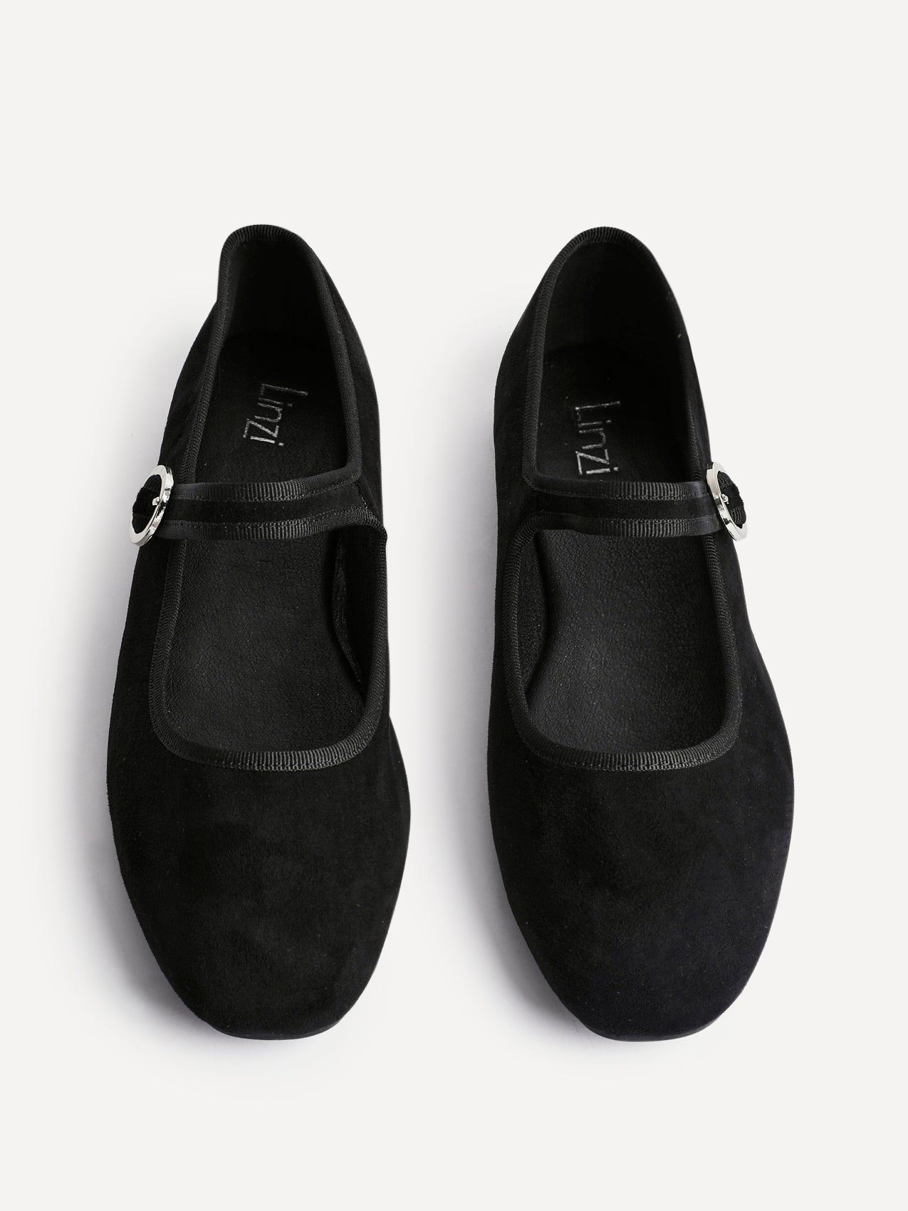 Graceful Black Faux Suede Ballet Pumps