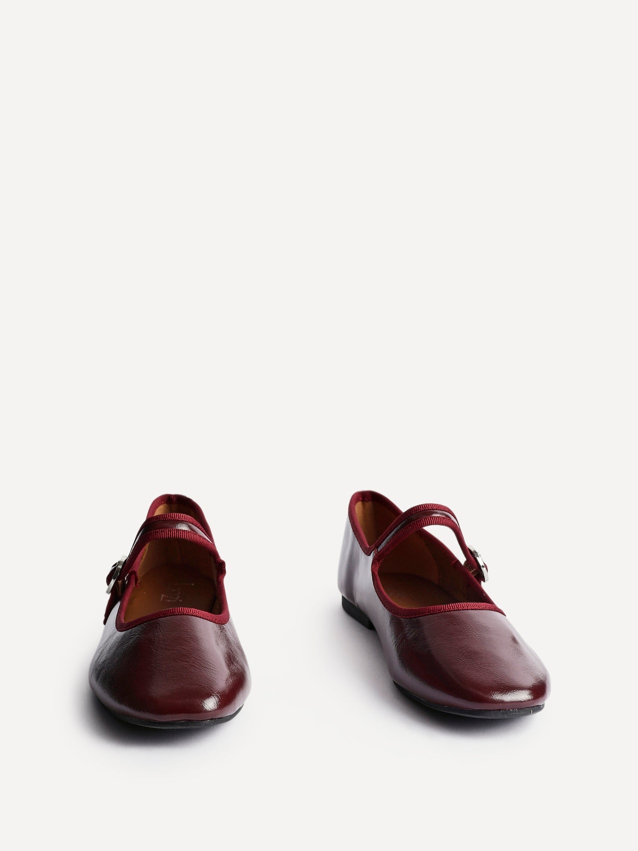 Graceful Burgundy Faux Leather Ballet Pumps