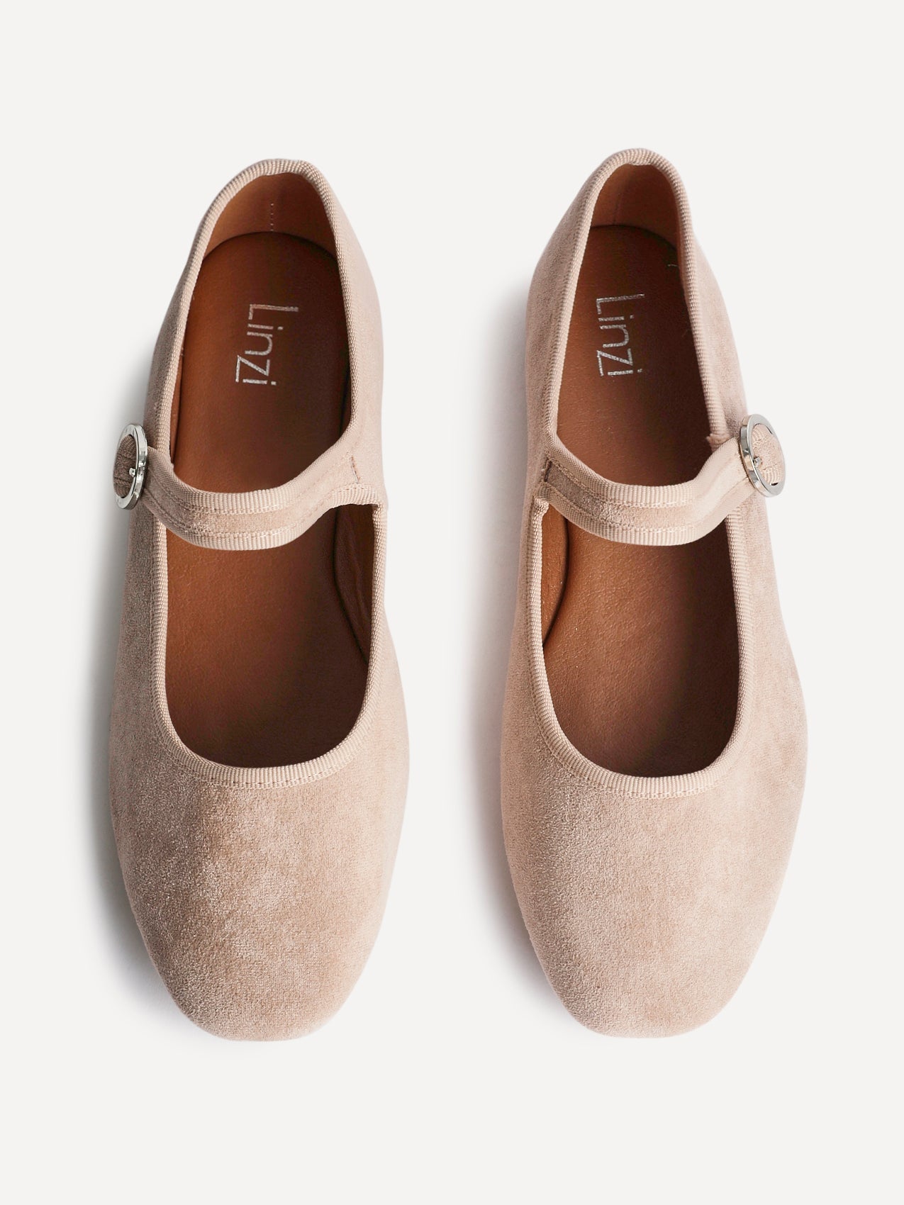 Graceful Nude Faux Suede Ballet Pumps