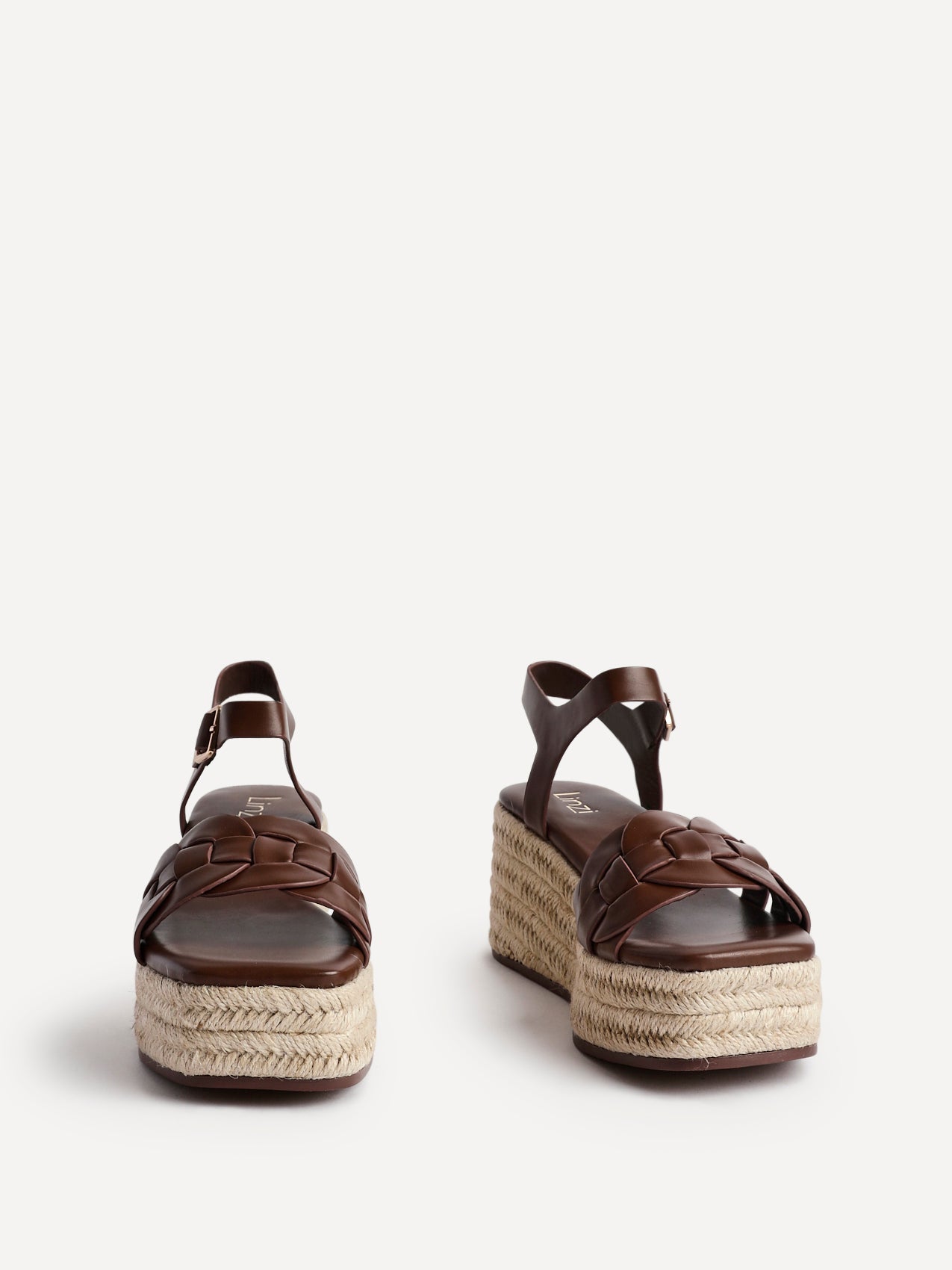Grazia Brown Plaited Flatform Sandals