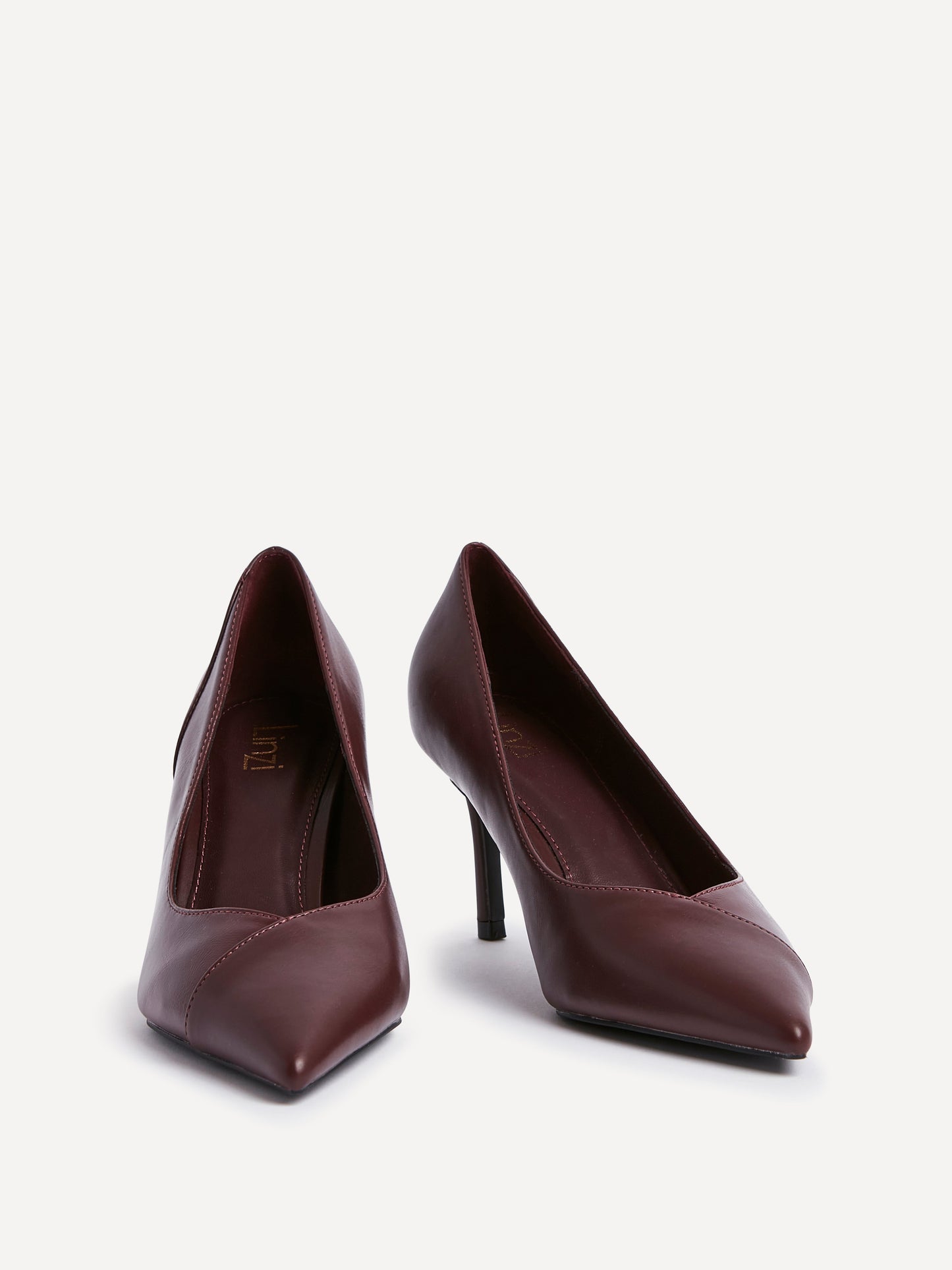 Gaia Burgundy Faux Leather Two Tone Court Heel