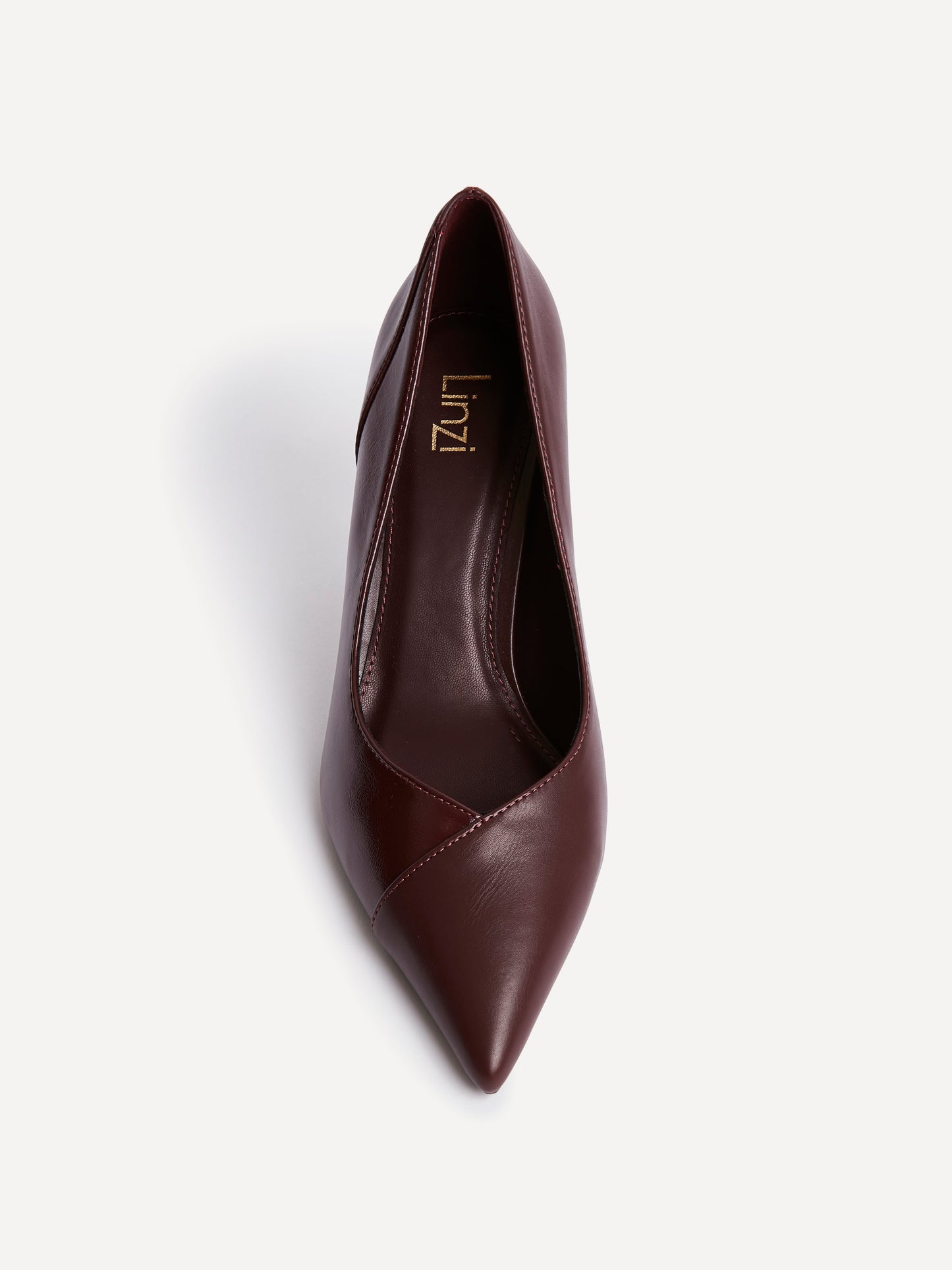 Gaia Burgundy Faux Leather Two Tone Court Heel