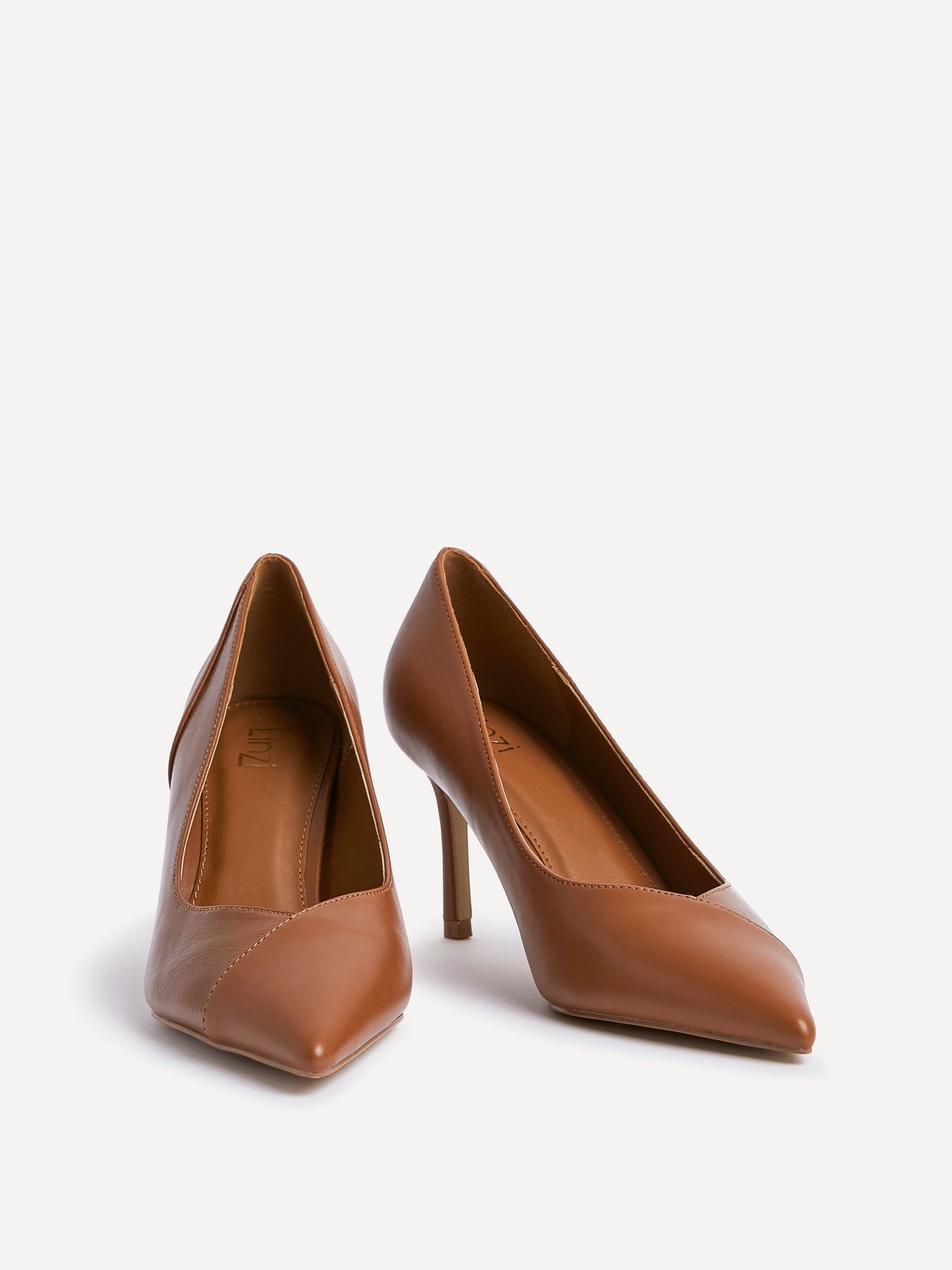 Gaia Tan Faux Leather Two Tone Court Heel