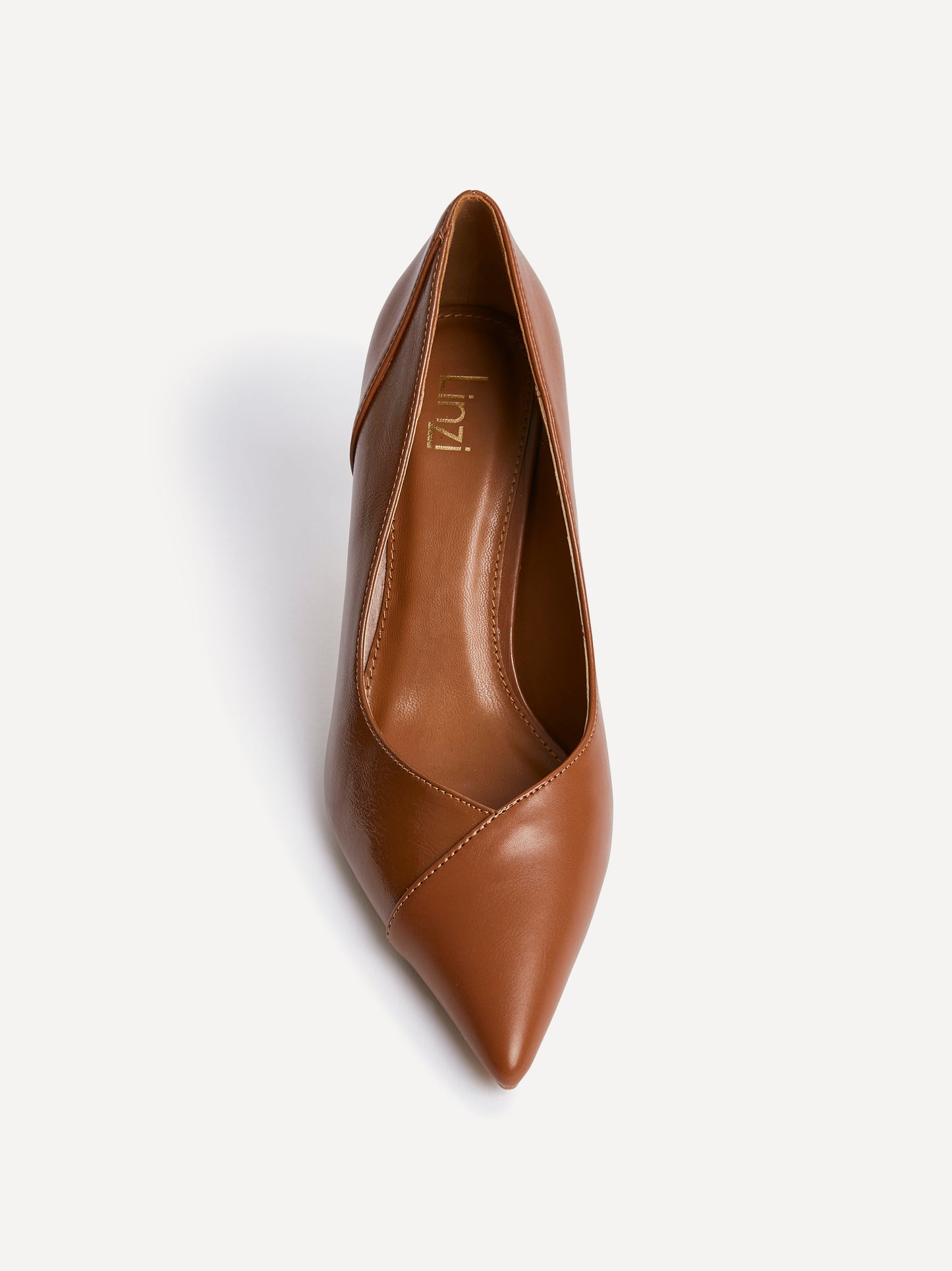 Gaia Tan Faux Leather Two Tone Court Heel