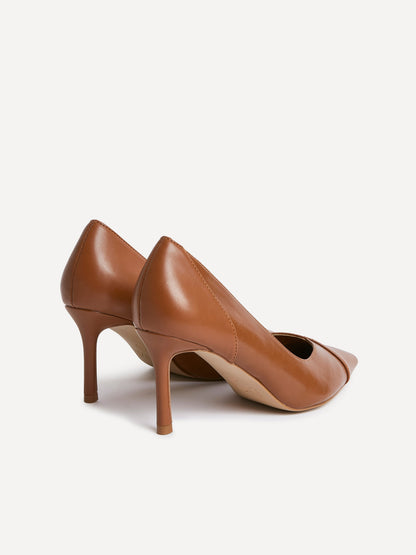Gaia Tan Faux Leather Two Tone Court Heel