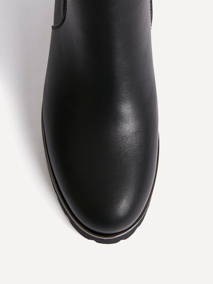 Gravity Black Long Low Heel Boots