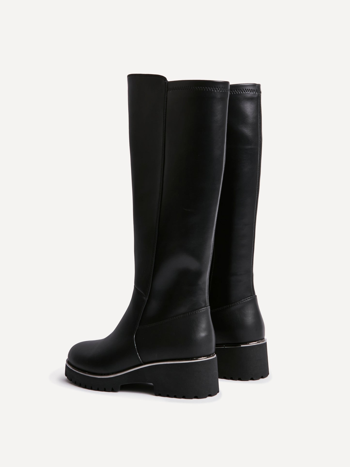 Gravity Black Long Low Heel Boots