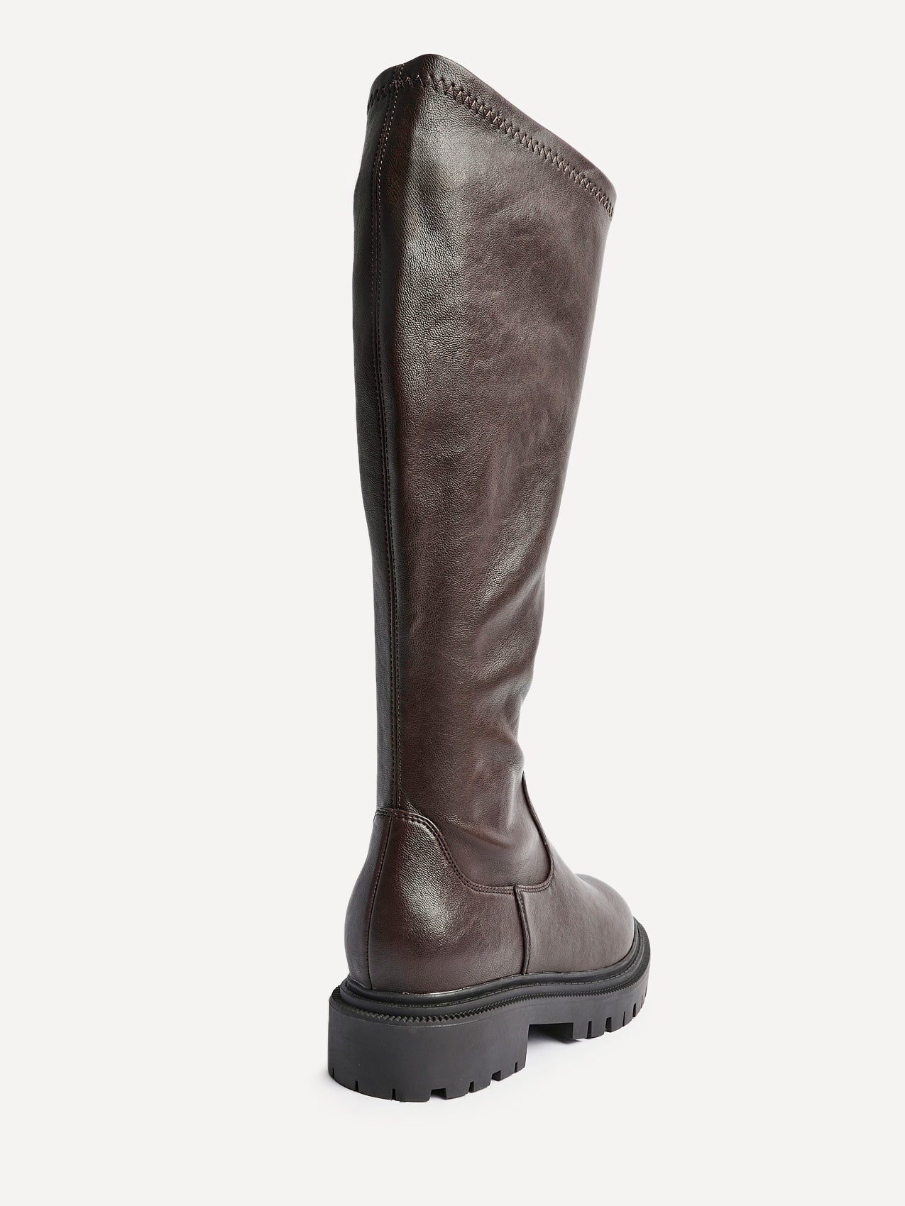 Hallie Brown Faux Leather Long Boots