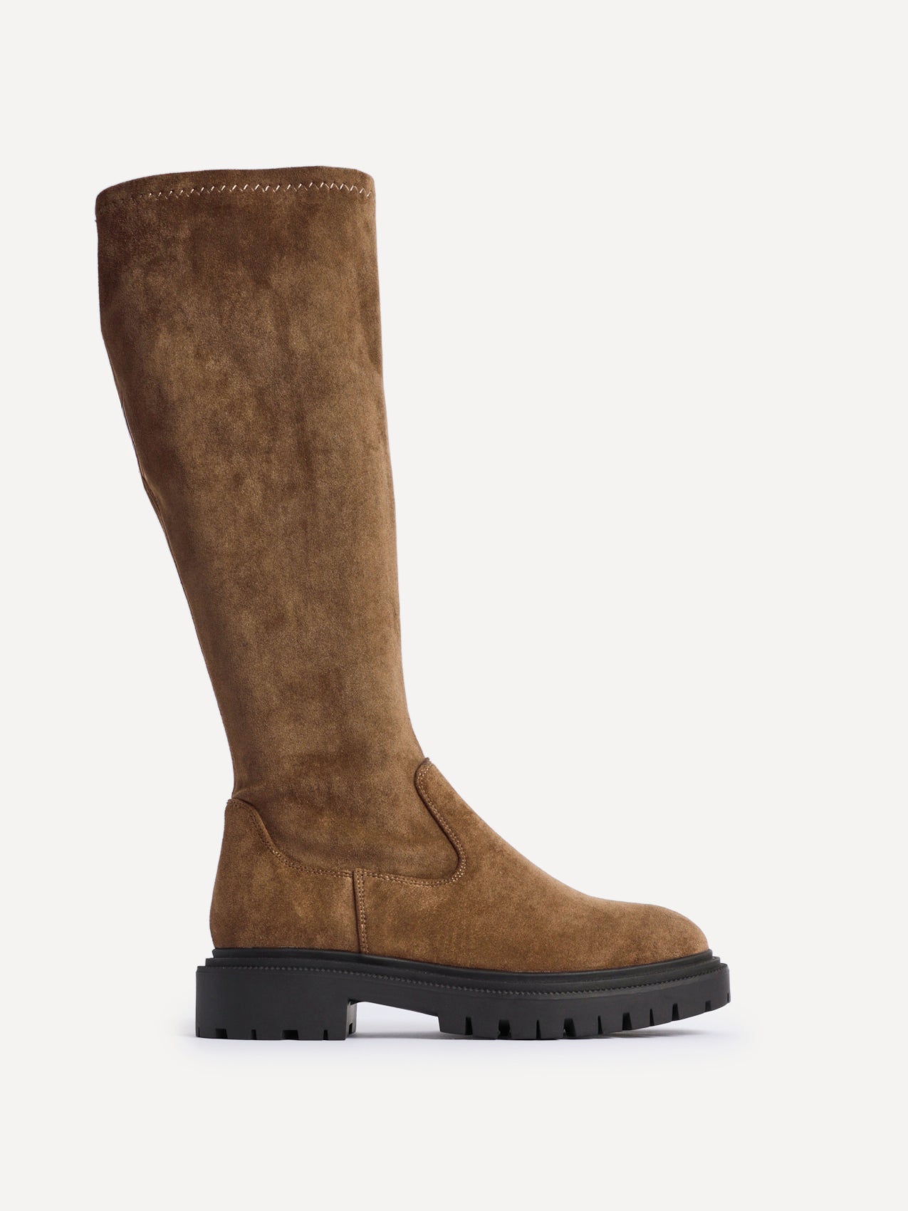 Hallie Tan Faux Suede Long Boots