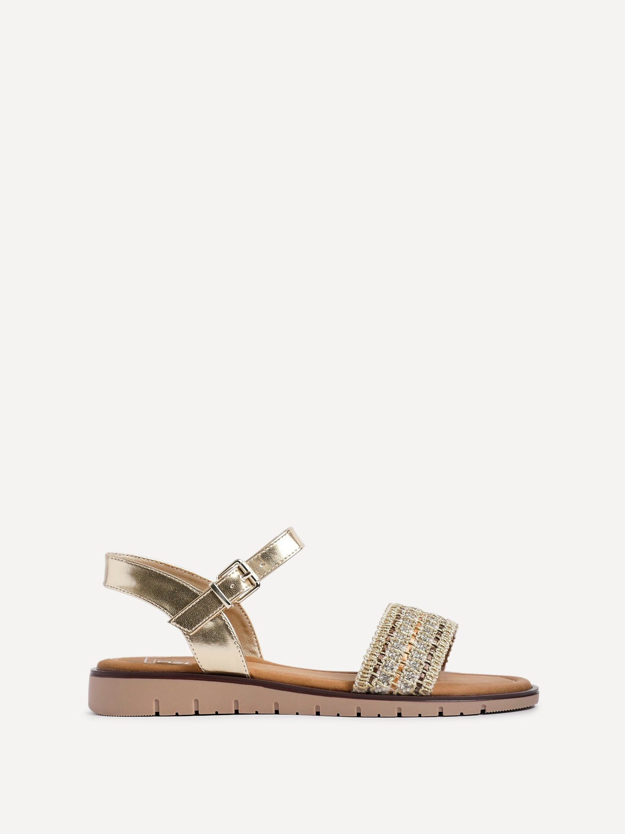 Halo Gold Embellished Sandals