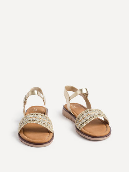 Halo Gold Embellished Sandals