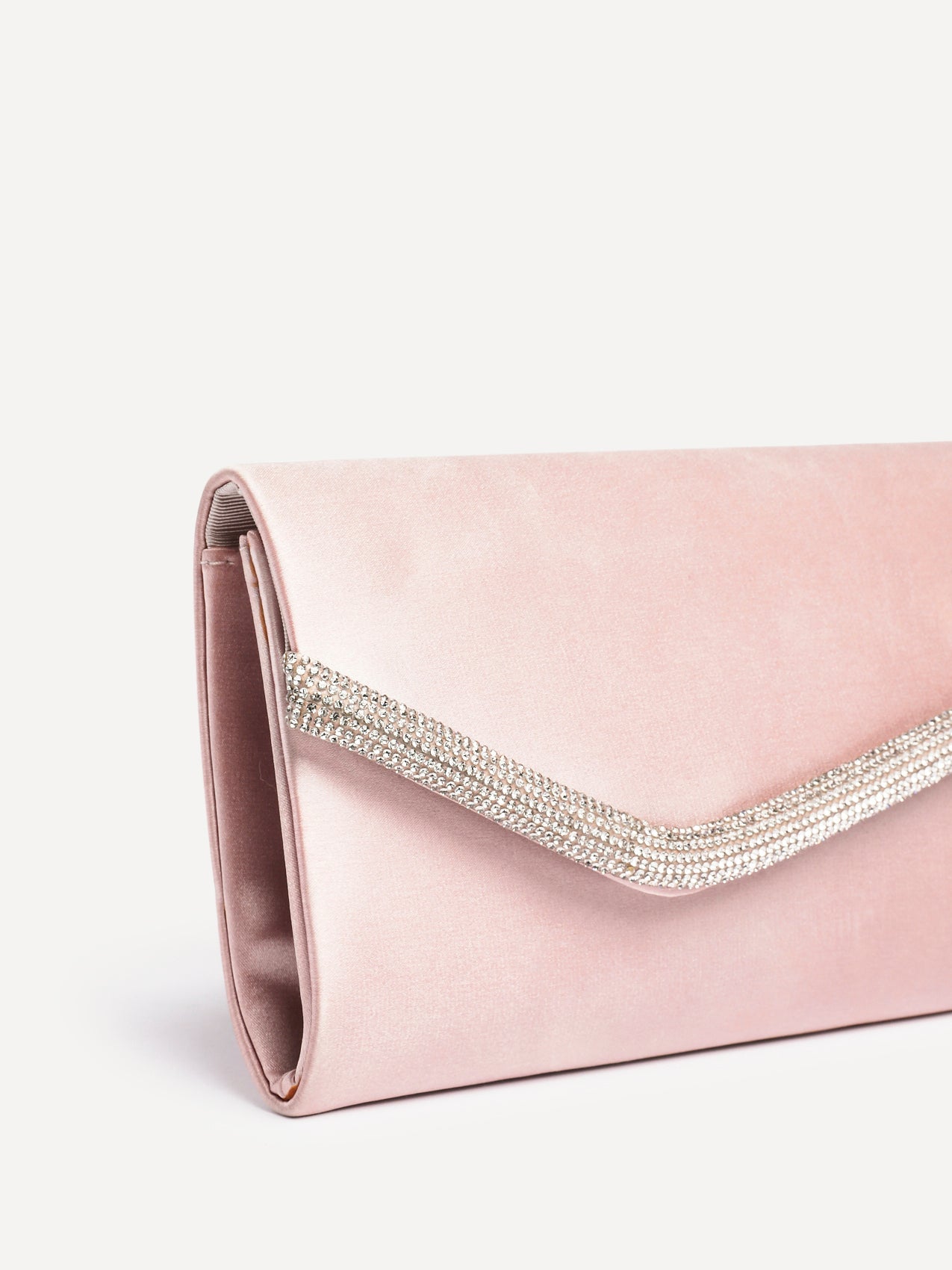 Aveline Champagne Satin Clutch Bag