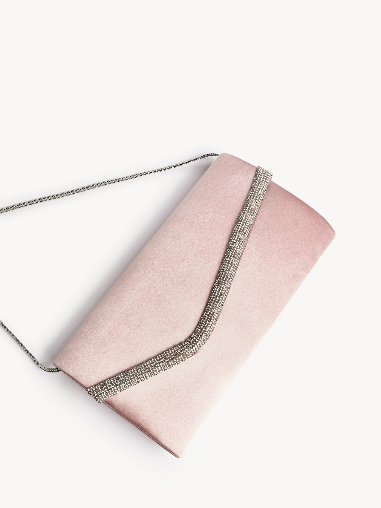 Aveline Champagne Satin Clutch Bag