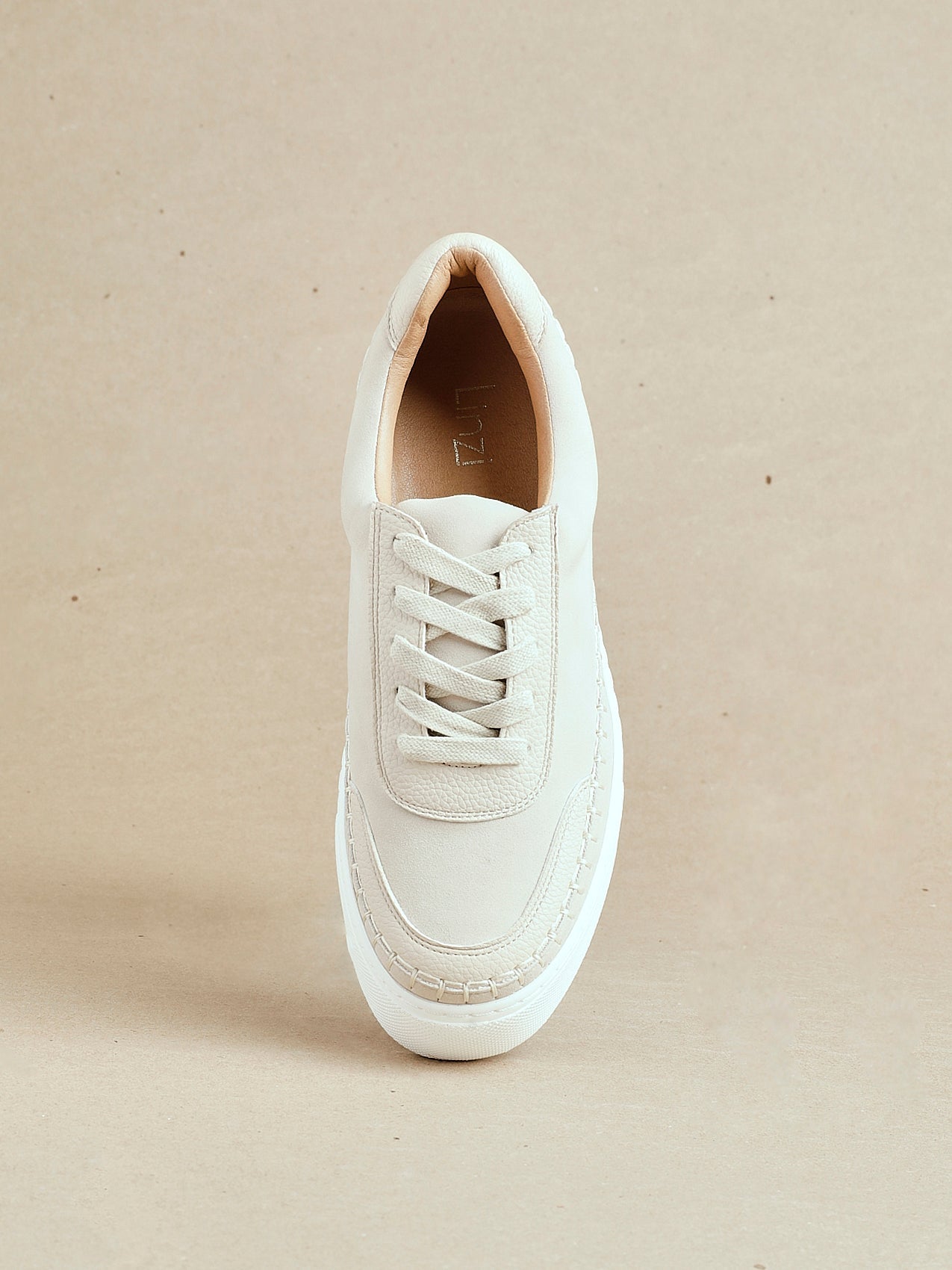 Harlem Nude Faux Suede and Leather Platform Trainer