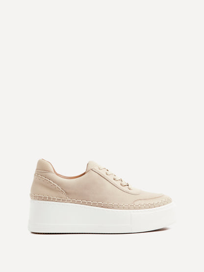 Harlem Nude Faux Suede and Leather Platform Trainer
