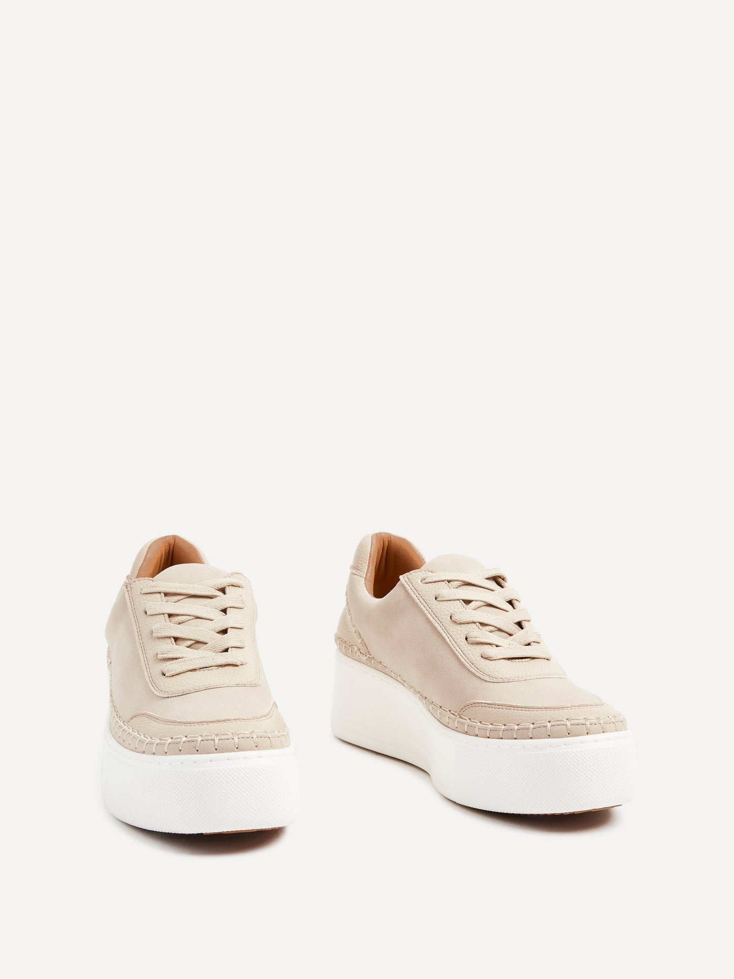 Harlem Nude Faux Suede and Leather Platform Trainer