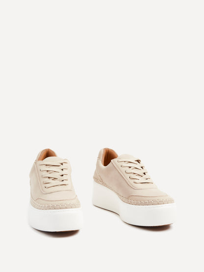 Harlem Nude Faux Suede and Leather Platform Trainer