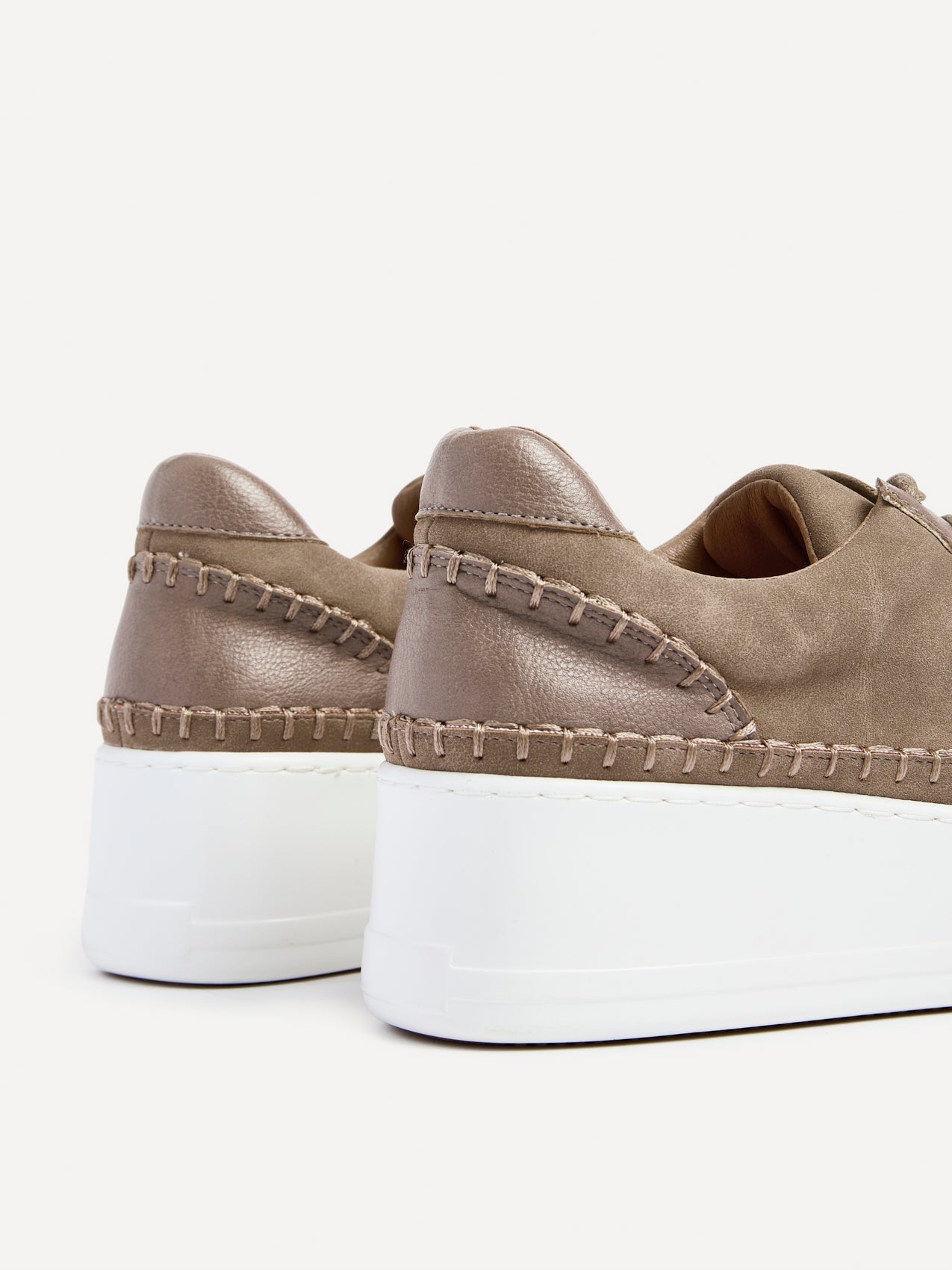 Harlem Mocha Faux Suede and Leather Platform Trainer