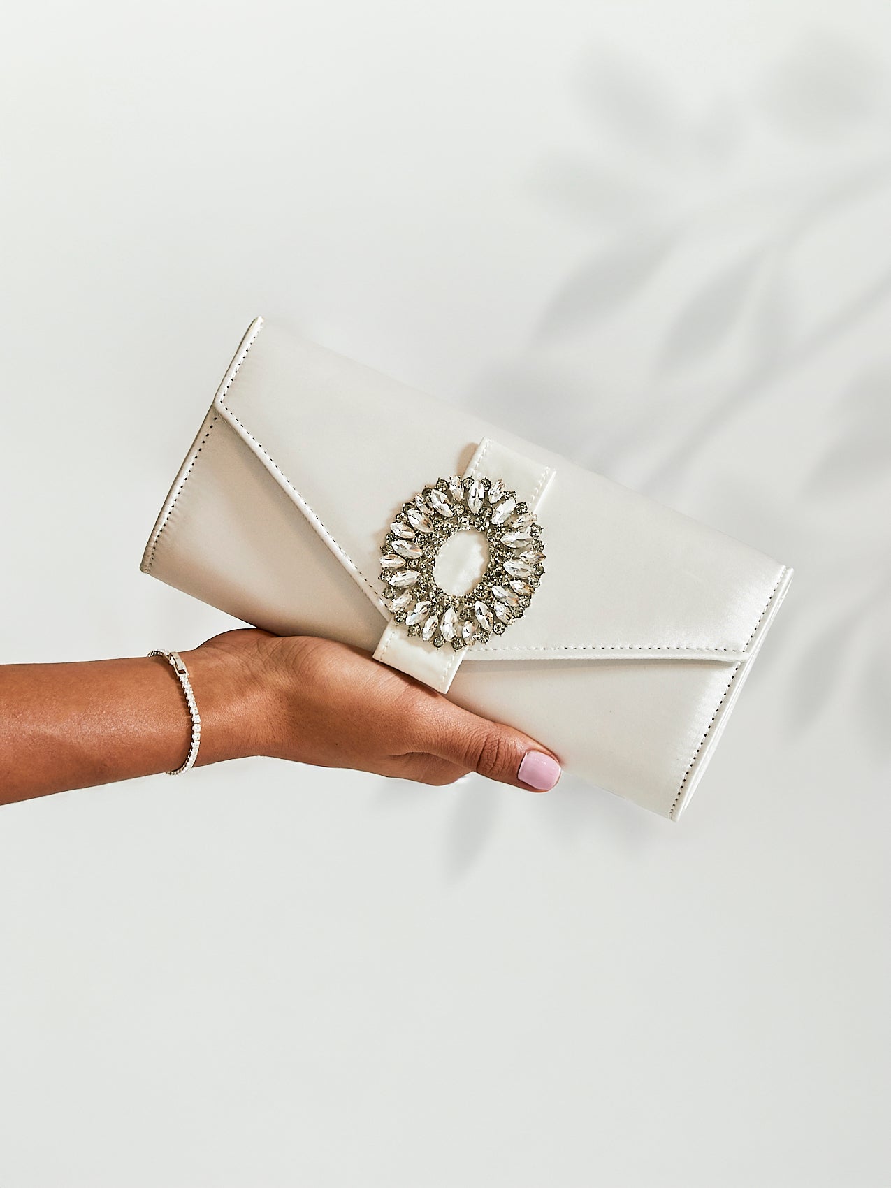 Heaven Bridal Ivory Satin Clutch Bag