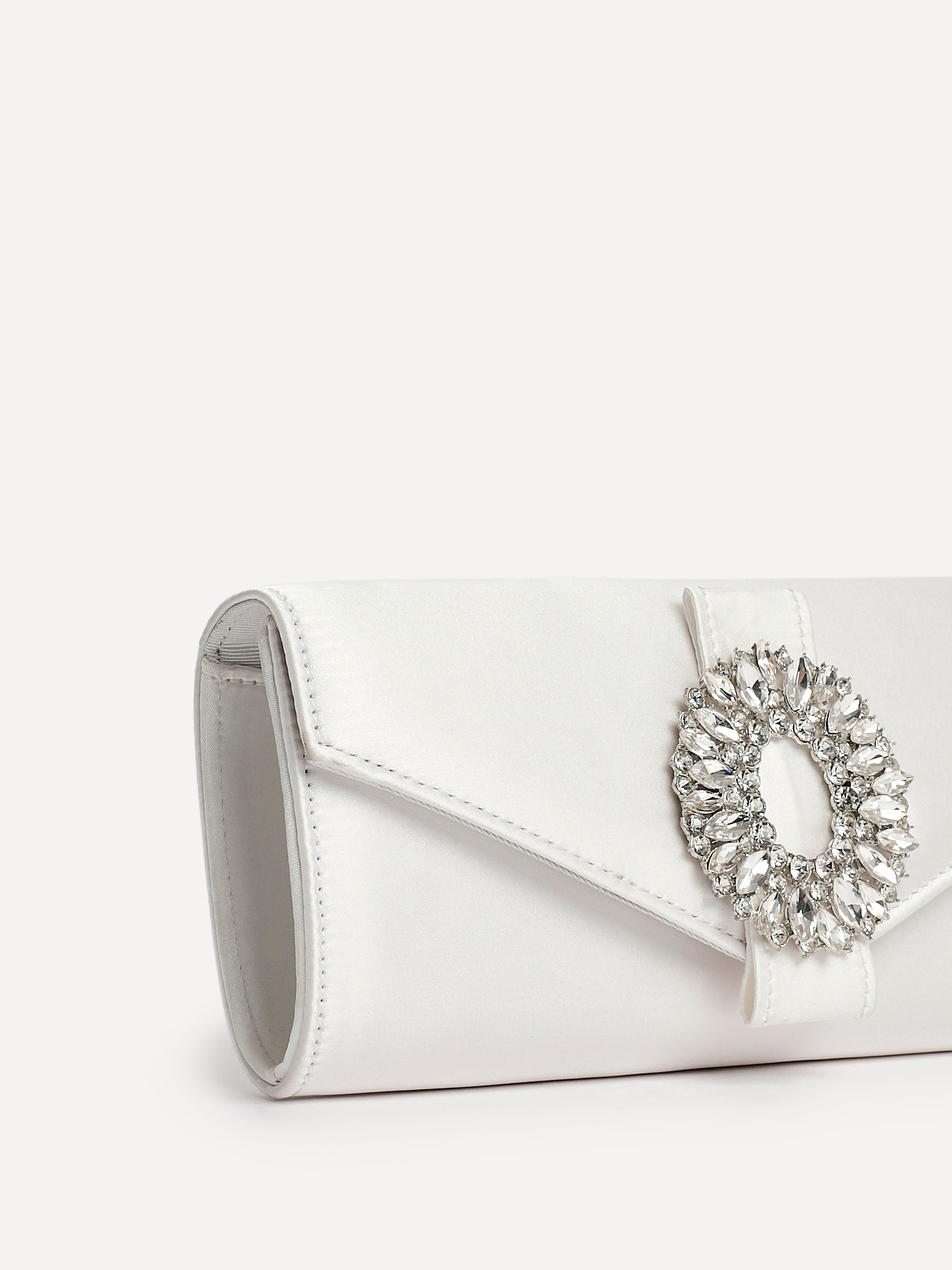 Heaven Bridal Ivory Satin Clutch Bag