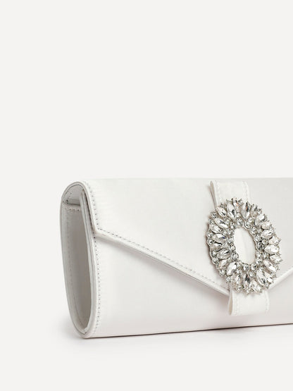 Heaven Bridal Ivory Satin Clutch Bag