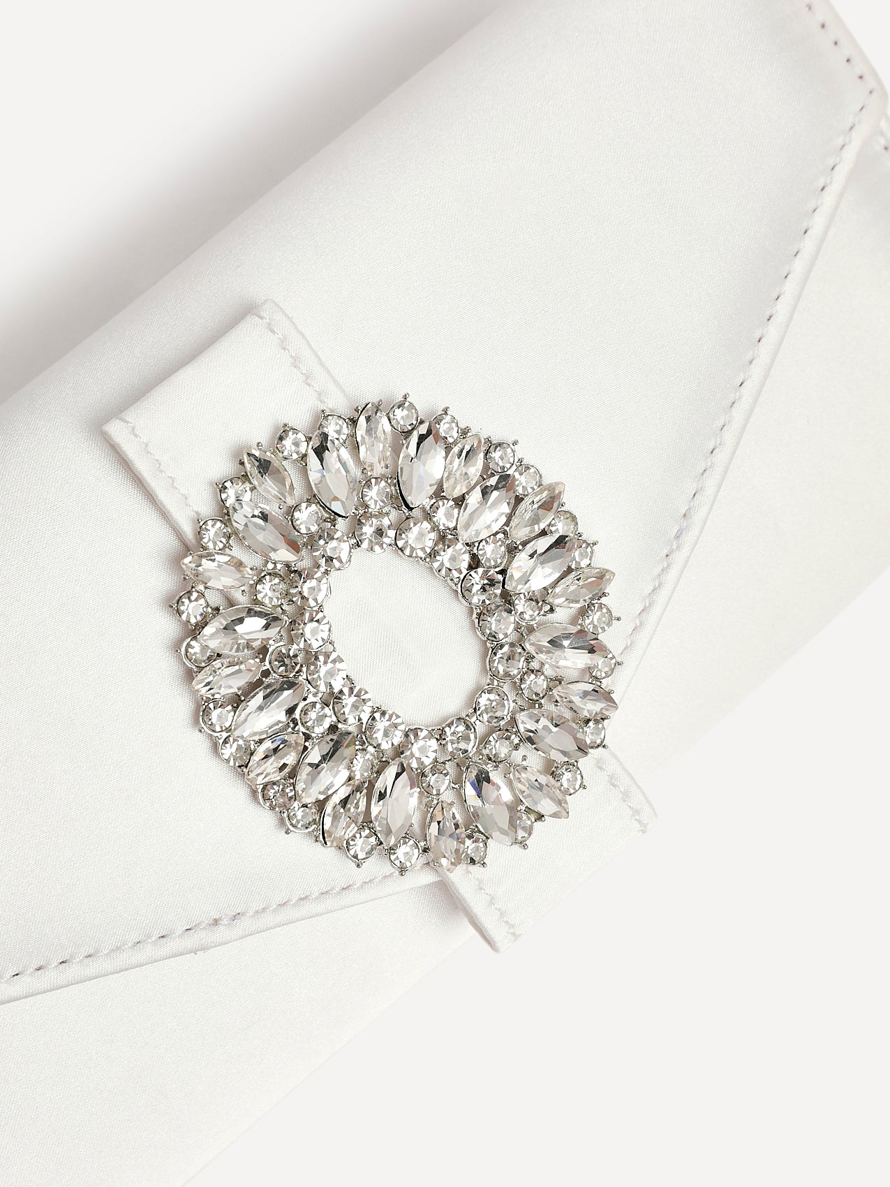 Heaven Bridal Ivory Satin Clutch Bag