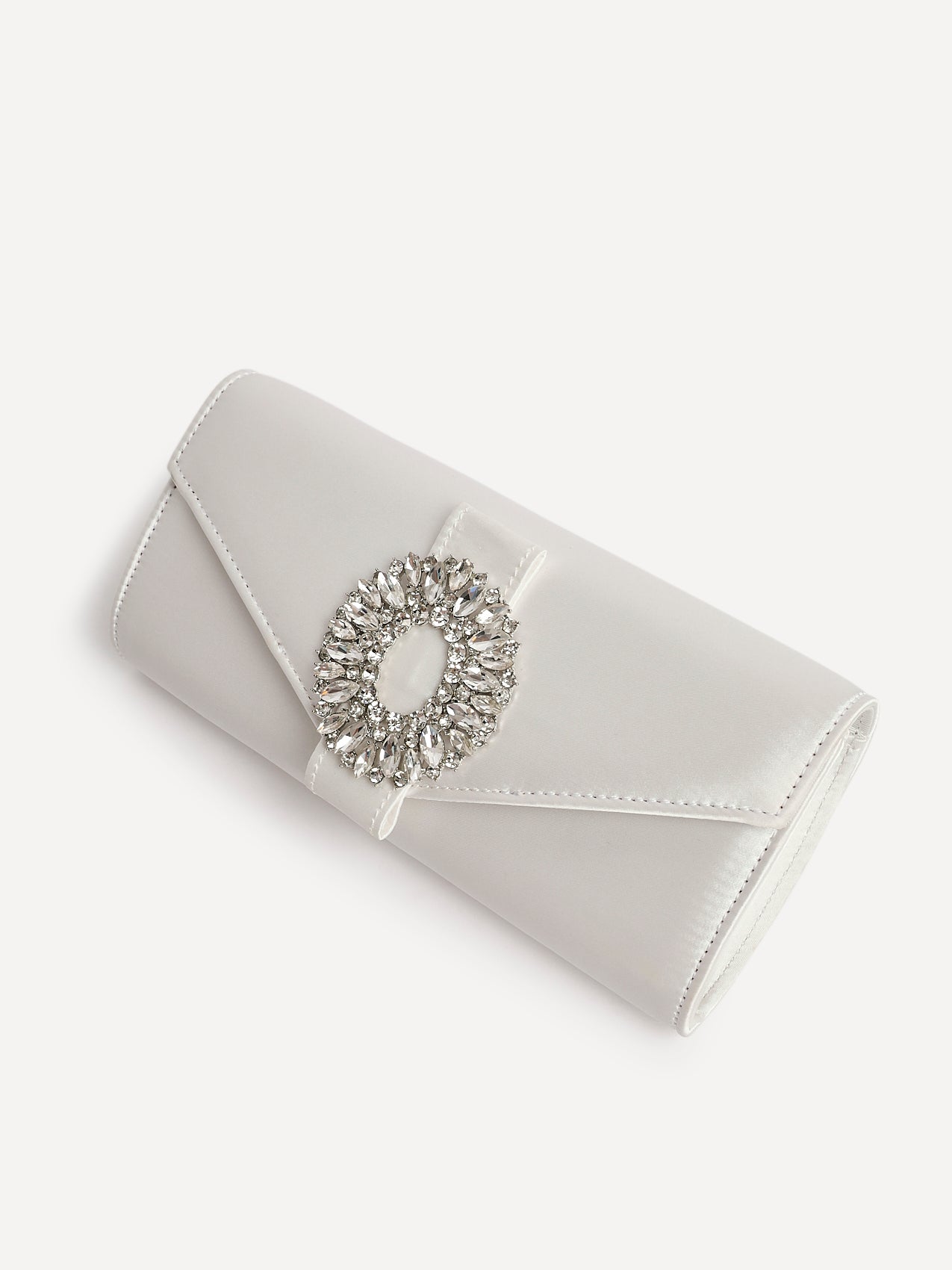 Heaven Bridal Ivory Satin Clutch Bag