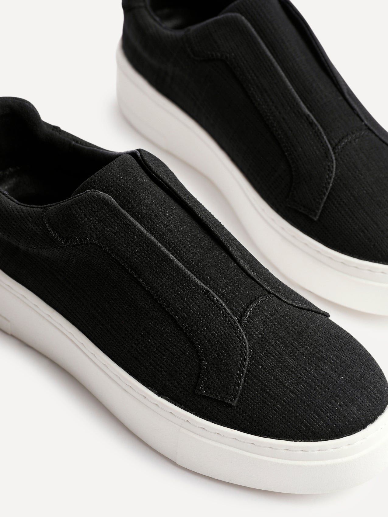 Henley Black Textured Platform Trainers